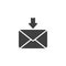 Incoming message vector icon