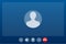 Incoming video call on laptop. Laptop with incoming call, man profile picture and accept decline buttons. Vector stock