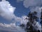 An incomparable rare view of white clouds in the sun in blue sky