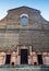 Incomplete facade of the church of Santa Lucia, great hall of the University of Bologna, Italy