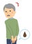 Incontinence elderly man