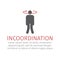 Incoordination flat icon. Vector sign for web graphic.