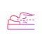 Incorrect sleeping position gradient linear vector icon
