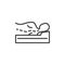 Incorrect sleeping position line icon