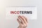 Incoterms inscription. international commercial terms for logistics and shipment of cargo