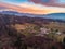 The increadible sunset in Dolomites Alps over the village Mazzucchi near Belluno