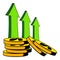 Increase of cash income icon cartoon