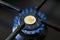 Increase in the cost of the gas bill, euro coin and gas stove turned on