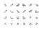 Increase and decrease line icons. Growth and fall symbols for web page and application UI. Vector up and down editable
