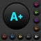 Increase font size dark push buttons with color icons