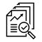 increase graph business report icon, approved finance document vector, with magnifier tick