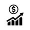 Increase money growth icon in flat style.