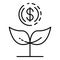 Increase money plant icon, outline style