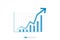 Increase profit sales diagram. business chart growth in flat style design. increasing graph investment revenue with line arrow