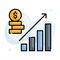 Increase Profitability vector Filled outline icon style illustration. EPS 10 file