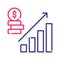 Increase Profitability vector Two color Lines icon style illustration. EPS 10 file