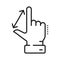Increase and reduce sign, resize hand gesture icon