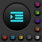 Increase text indentation dark push buttons with color icons