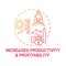 Increased productivity and profitability concept icon