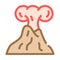 Increased volcanic activity color icon vector illustration