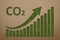 Increasing CO2 emissions into the atmosphere. Environmental pollution. 3D rendering of an increase in air pollution