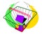 Increasing price of food basket - colorful flat design style illustration