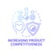 Increasing product competitiveness concept icon