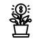 increasing wealth line icon vector illustration