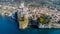 Incredible aerial view of the Medieval Castle of Malcesine