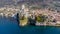 Incredible aerial view of the Medieval Castle of Malcesine