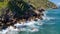 Incredible Aerial View of the Waves Breaking against the Rocks at Cormier Beach  Haiti