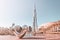 Incredible architecture of the tallest skyscraper in the world - the main attraction of Dubai - Burj Khalifa. Travel in Arab