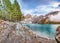 Incredible autumn view of Oeschinensee Lake