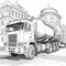 Incredible Coloring Pages of Construction Cement Truck. Generative AI