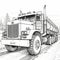Incredible Coloring Pages of Construction Dump Trucks. Generative AI