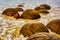 Incredible colours and detail on the famous Moeraki boulders at high tide on the beach
