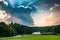 Incredible evening sky over a road and Lake Williams in York, Pe