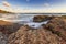 An incredible feeling at the shore of ocean with coral rocks,