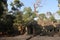 Incredible forest surrounding old temple ruins of khmer culture in angkor wat, cambodia