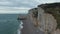 Incredible Forward Aerial alongside tall Cliff and Shoreline in France