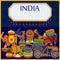 Incredible India background depicting Indian colorful culture and religion