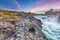 Incredible landscape scene of Geitafoss waterfall