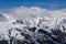 Incredible landscape view of the Alps at the Meribel ski area in France.