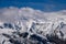 Incredible landscape view of the Alps at the Meribel ski area in France.