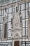 Incredible marble facade of Giotto bell tower facade in Florence, Italy