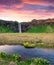 Incredible morning view of Seljalandfoss Waterfall on Seljalandsa river