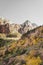 Incredible mountain view landscapes in the valley at Zion National Park in Utah United States. There are amazing colors of orange