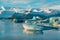 Incredible natural landscape largest glacier on the island in Iceland in winter