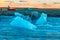 Incredible natural landscape largest glacier on the island in Iceland in winter