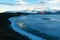 Incredible natural landscape largest glacier on the island in Iceland in winter